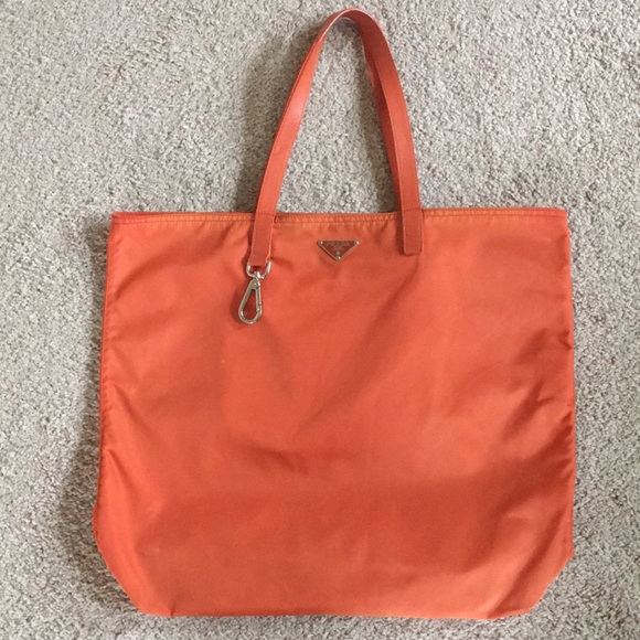 Prada Handbags - ***OFFERS!***Authentic Orange Prada nylon tote bag